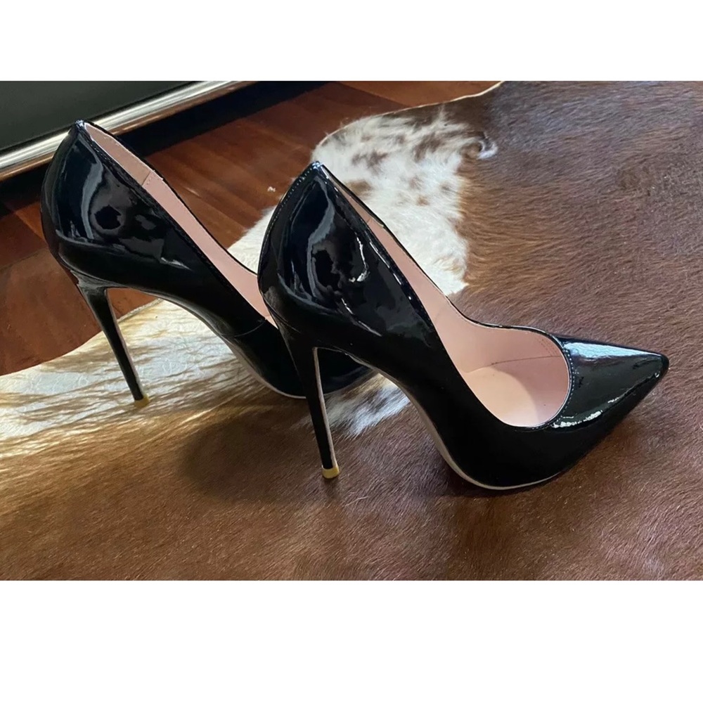 NWB Elisabet Tang High Heels Black Evening Party Cocktail Prom Shoes US Sz 7 - Picture 9 of 14